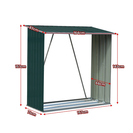Wallaroo Wood Storage Shed Galvanized Steel - Green Kings Warehouse 