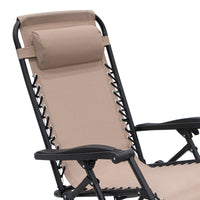 Wallaroo Zero Gravity Reclining Deck Lounge Sun Beach Chair Outdoor Folding Camping - Beige Kings Warehouse 