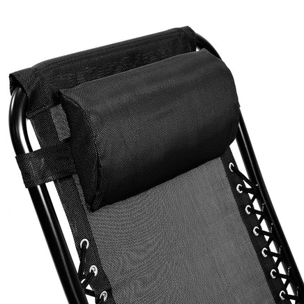 Wallaroo Zero Gravity Reclining Deck Lounge Sun Beach Chair Outdoor Folding Camping - Black Kings Warehouse 