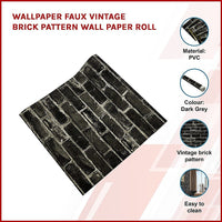 Wallpaper Faux Vintage Brick Pattern Wall Paper Roll Kings Warehouse 