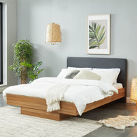 Walnut Oak Wood Floating Bed Frame King Kings Warehouse 