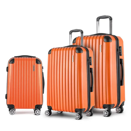 Wanderlite 20-24-28 Inch Luggage 3Set with TSA Lock Spinner Carry On Hard Shell Travel Suitcase Luggage Case Orange Home & Garden Kings Warehouse 