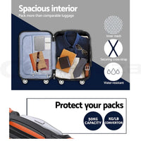 Wanderlite 20-24-28 Inch Luggage 3Set with TSA Lock Spinner Carry On Hard Shell Travel Suitcase Luggage Case Orange Home & Garden Kings Warehouse 