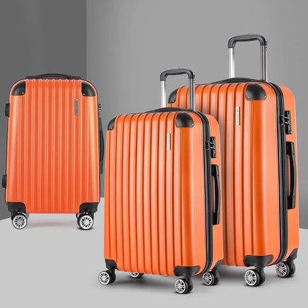 Wanderlite 20-24-28 Inch Luggage 3Set with TSA Lock Spinner Carry On Hard Shell Travel Suitcase Luggage Case Orange Home & Garden Kings Warehouse 