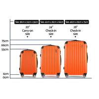 Wanderlite 20-24-28 Inch Luggage 3Set with TSA Lock Spinner Carry On Hard Shell Travel Suitcase Luggage Case Orange Home & Garden Kings Warehouse 