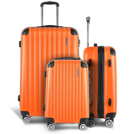 Wanderlite 20-24-28 Inch Luggage 3Set with TSA Lock Spinner Carry On Hard Shell Travel Suitcase Luggage Case Orange Home & Garden Kings Warehouse 