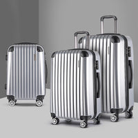 Wanderlite 20-24-28 Inch Luggage 3Set with TSA Lock Spinner Carry On Hard Shell Travel Suitcase Luggage Case Silver Home & Garden Kings Warehouse 