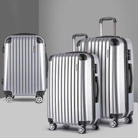 Wanderlite 20-24-28 Inch Luggage 3Set with TSA Lock Spinner Carry On Hard Shell Travel Suitcase Luggage Case Silver Home & Garden Kings Warehouse 