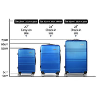 Wanderlite 20" 24" 28" Luggage with TSA Lock Spinner Travel Suitcase Carry On Hard Shell Luggage Case Blue Home & Garden Kings Warehouse 