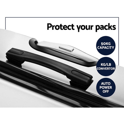 Wanderlite 20" 24" 28" Luggage with TSA Lock Spinner Travel Suitcase Carry On Hard Shell Luggage Case White Home & Garden Kings Warehouse 