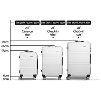 Wanderlite 20" 24" 28" Luggage with TSA Lock Spinner Travel Suitcase Carry On Hard Shell Luggage Case White Home & Garden Kings Warehouse 