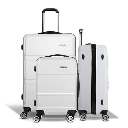 Wanderlite 20" 24" 28" Luggage with TSA Lock Spinner Travel Suitcase Carry On Hard Shell Luggage Case White Home & Garden Kings Warehouse 