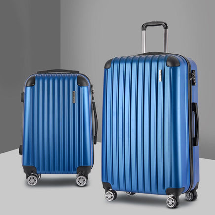Wanderlite 20-28 Inch Luggage 2Set with TSA Lock Spinner Carry On Hard Shell Travel Suitcase Luggage Case Blue Home & Garden Kings Warehouse 