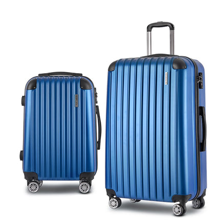 Wanderlite 20-28 Inch Luggage 2Set with TSA Lock Spinner Carry On Hard Shell Travel Suitcase Luggage Case Blue Home & Garden Kings Warehouse 