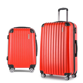Wanderlite 20-28 Inch Luggage 2Set with TSA Lock Spinner Carry On Hard Shell Travel Suitcase Luggage Case Red Home & Garden Kings Warehouse 