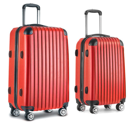 Wanderlite 20-28 Inch Luggage 2Set with TSA Lock Spinner Carry On Hard Shell Travel Suitcase Luggage Case Red Home & Garden Kings Warehouse 