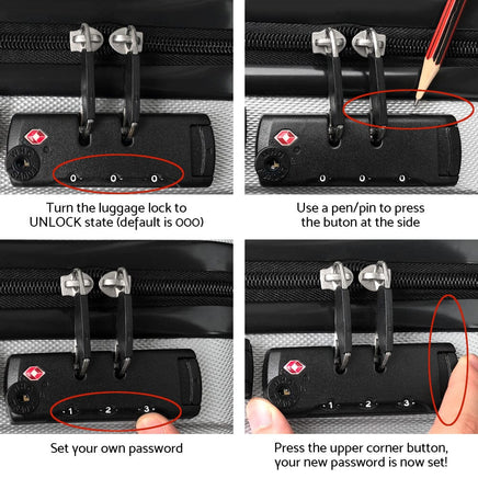 Wanderlite 20" 28" Luggage with TSA Lock Spinner Travel Suitcase Carry On Hard Shell Luggage Case White Home & Garden Kings Warehouse 
