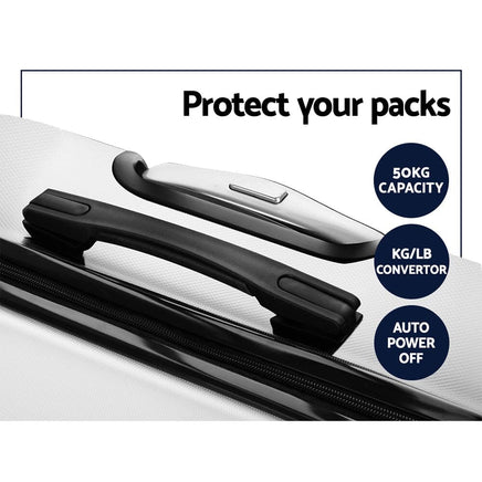 Wanderlite 20" 28" Luggage with TSA Lock Spinner Travel Suitcase Carry On Hard Shell Luggage Case White Home & Garden Kings Warehouse 