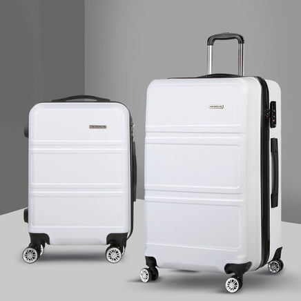 Wanderlite 20" 28" Luggage with TSA Lock Spinner Travel Suitcase Carry On Hard Shell Luggage Case White Home & Garden Kings Warehouse 