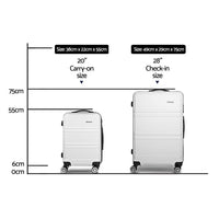 Wanderlite 20" 28" Luggage with TSA Lock Spinner Travel Suitcase Carry On Hard Shell Luggage Case White Home & Garden Kings Warehouse 