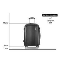 Wanderlite 20 Inch Luggage with Zipper Lock Carry On Hard Shell Travel Suitcase Luggage Case Black Home & Garden Kings Warehouse 