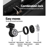 Wanderlite 20 Inch Luggage with Zipper Lock Carry On Hard Shell Travel Suitcase Luggage Case Black Home & Garden Kings Warehouse 