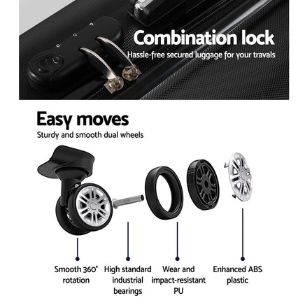 Wanderlite 20 Inch Luggage with Zipper Lock Carry On Hard Shell Travel Suitcase Luggage Case Black Home & Garden Kings Warehouse 