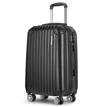 Wanderlite 20 Inch Luggage with Zipper Lock Carry On Hard Shell Travel Suitcase Luggage Case Black Home & Garden Kings Warehouse 