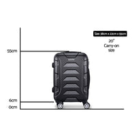 Wanderlite 20 Inch Luggage with Zipper Lock Travel Suitcase Carry On Hard Shell Luggage Case Black Home & Garden Kings Warehouse 