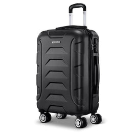 Wanderlite 20 Inch Luggage with Zipper Lock Travel Suitcase Carry On Hard Shell Luggage Case Black Home & Garden Kings Warehouse 