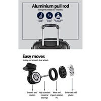 Wanderlite 20in 28in Luggage 2Set with Zipper Lock Carry On Hard Shell Travel Suitcase Luggage Case Black Home & Garden Kings Warehouse 