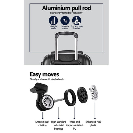 Wanderlite 20in 28in Luggage 2Set with Zipper Lock Carry On Hard Shell Travel Suitcase Luggage Case Black Home & Garden Kings Warehouse 