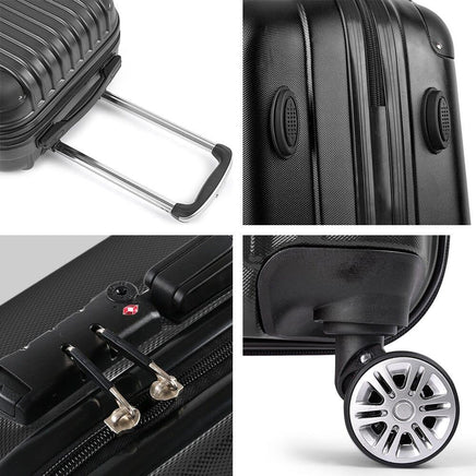 Wanderlite 24 Inch Luggage with TSA Lock Spinner Travel Suitcase Carry On Hard Shell Luggage Case Black Home & Garden Kings Warehouse 
