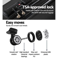 Wanderlite 24 Inch Luggage with TSA Lock Spinner Travel Suitcase Carry On Hard Shell Luggage Case Black Home & Garden Kings Warehouse 