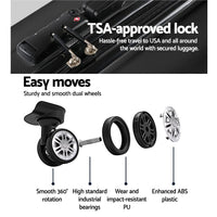 Wanderlite 28 Inch Luggage with TSA Lock Spinner Carry On Hard Shell Travel Suitcase Luggage Case Black Home & Garden Kings Warehouse 