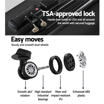 Wanderlite 28 Inch Luggage with TSA Lock Spinner Carry On Hard Shell Travel Suitcase Luggage Case Black Home & Garden Kings Warehouse 
