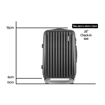 Wanderlite 28 Inch Luggage with TSA Lock Spinner Carry On Hard Shell Travel Suitcase Luggage Case Black Home & Garden Kings Warehouse 