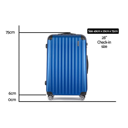 Wanderlite 28 Inch Luggage with TSA Lock Spinner Carry On Hard Shell Travel Suitcase Luggage Case Blue Home & Garden Kings Warehouse 