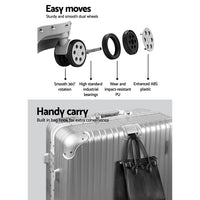 Wanderlite 28 Inch Luggage with TSA Lock Stainless�Steel�Wrapped�Corners Hard Shell Travel Suitcase Luggage Case Silver Home & Garden Kings Warehouse 
