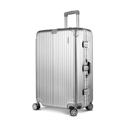 Wanderlite 28 Inch Luggage with TSA Lock Stainless�Steel�Wrapped�Corners Hard Shell Travel Suitcase Luggage Case Silver Home & Garden Kings Warehouse 
