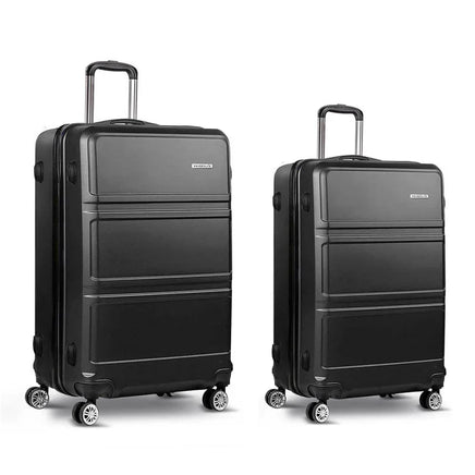 Wanderlite 2Set 20-28 Inch Luggage with TSA Lock Spinner Travel Suitcase Carry On Hard Shell Luggage Case Black Home & Garden Kings Warehouse 