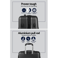 Wanderlite 2Set 20-28 Inch Luggage with TSA Lock Spinner Travel Suitcase Carry On Hard Shell Luggage Case Black Home & Garden Kings Warehouse 