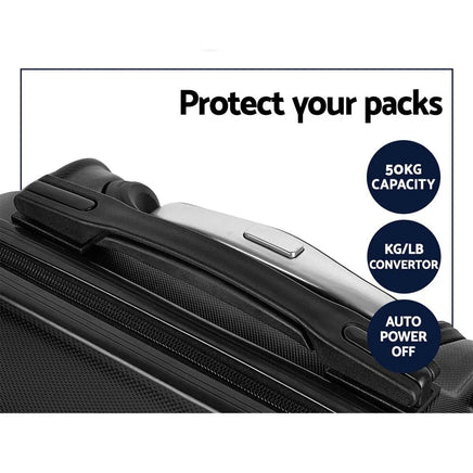 Wanderlite 2Set 20-28 Inch Luggage with TSA Lock Spinner Travel Suitcase Carry On Hard Shell Luggage Case Black Home & Garden Kings Warehouse 