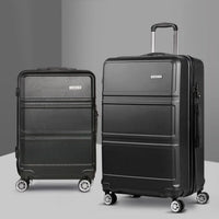 Wanderlite 2Set 20-28 Inch Luggage with TSA Lock Spinner Travel Suitcase Carry On Hard Shell Luggage Case Black Home & Garden Kings Warehouse 