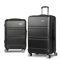 Wanderlite 2Set 20-28 Inch Luggage with TSA Lock Spinner Travel Suitcase Carry On Hard Shell Luggage Case Black Home & Garden Kings Warehouse 
