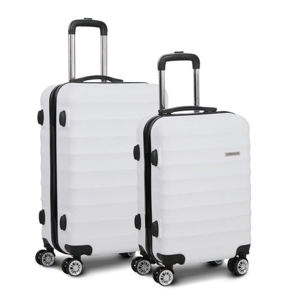 Wanderlite 2Set 20-28 Inch Luggage with TSA Lock Spinner Travel Suitcase Carry On Hard Shell Luggage Case White Home & Garden Kings Warehouse 