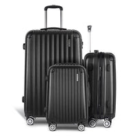 Wanderlite 3 Set Luggage 20-24-28 Inch with TSA Lock Spinner Hard Shell Travel Suitcase Luggage Organiser Case Black Home & Garden Kings Warehouse 