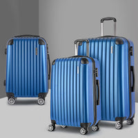 Wanderlite 3 Set Luggage 20-24-28 Inch with TSA Lock Spinner Hard Shell Travel Suitcase Luggage Organiser Case Blue Home & Garden Kings Warehouse 