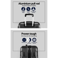 Wanderlite 3Set 20-24-28 Inch Luggage with TSA Lock Spinner Carry On Hard Shell Travel Suitcase Luggage Case Black Home & Garden Kings Warehouse 