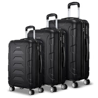 Wanderlite 3Set 20-24-28 Inch Luggage with TSA Lock Spinner Carry On Hard Shell Travel Suitcase Luggage Case Black Home & Garden Kings Warehouse 